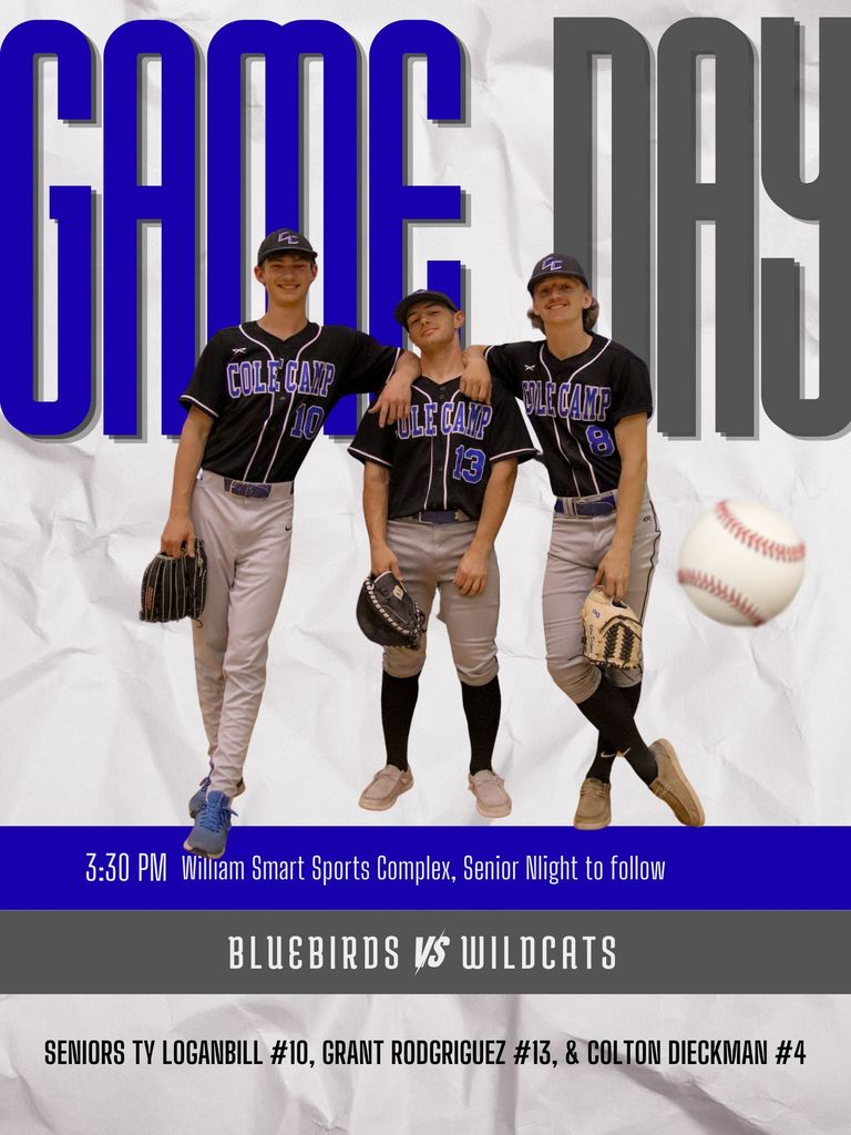 The Bluebirds will take on the Warsaw Wildcats today at 3:30 pm here at the William Smart Sports Complex.  We will honor our seniors following the game.  Good luck Bluebirds!