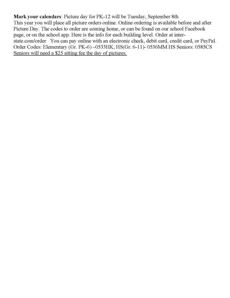 Newsletter for Week of Aug 25-28 Page 2 ADA verion available on website