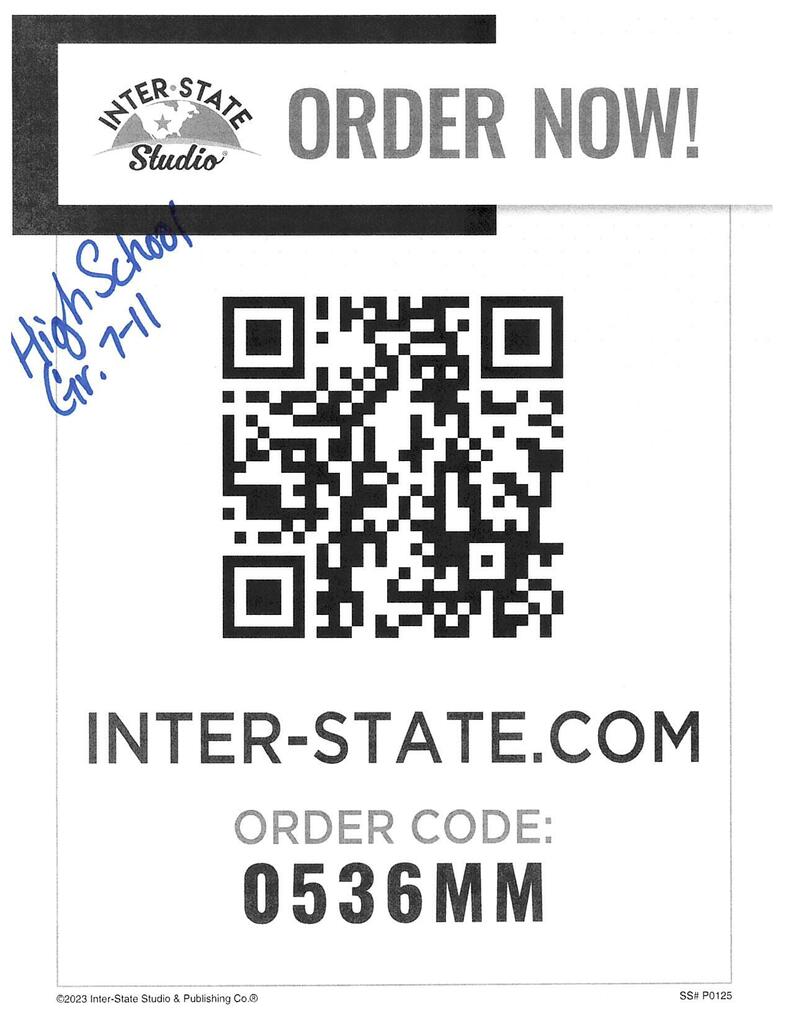 QR code for Grades 7-11 Pictures:  website:  www.inter-state.com   Order code:  0536MM