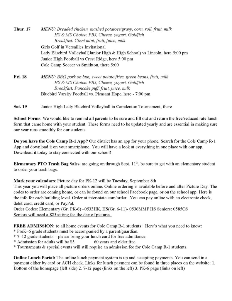 Newsletter Sept. 17-19, 2026 page 2