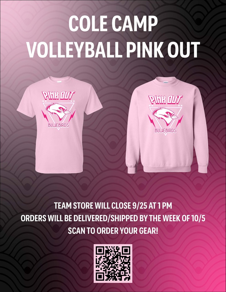 Cole Camp Volleyball Pink Out Shirt to order. 