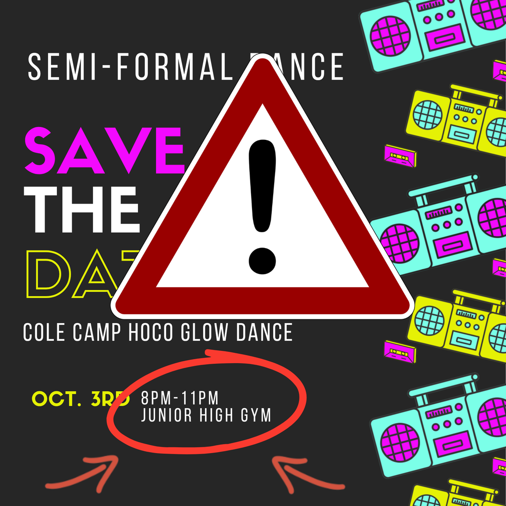 The HOCO Glow Dance has an updated time of 8-11 PM instead of 7-10 PM.