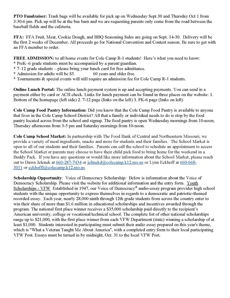 Newsletter for Week of Sept 28-Oct 2 Page 2 ADA verion available on website