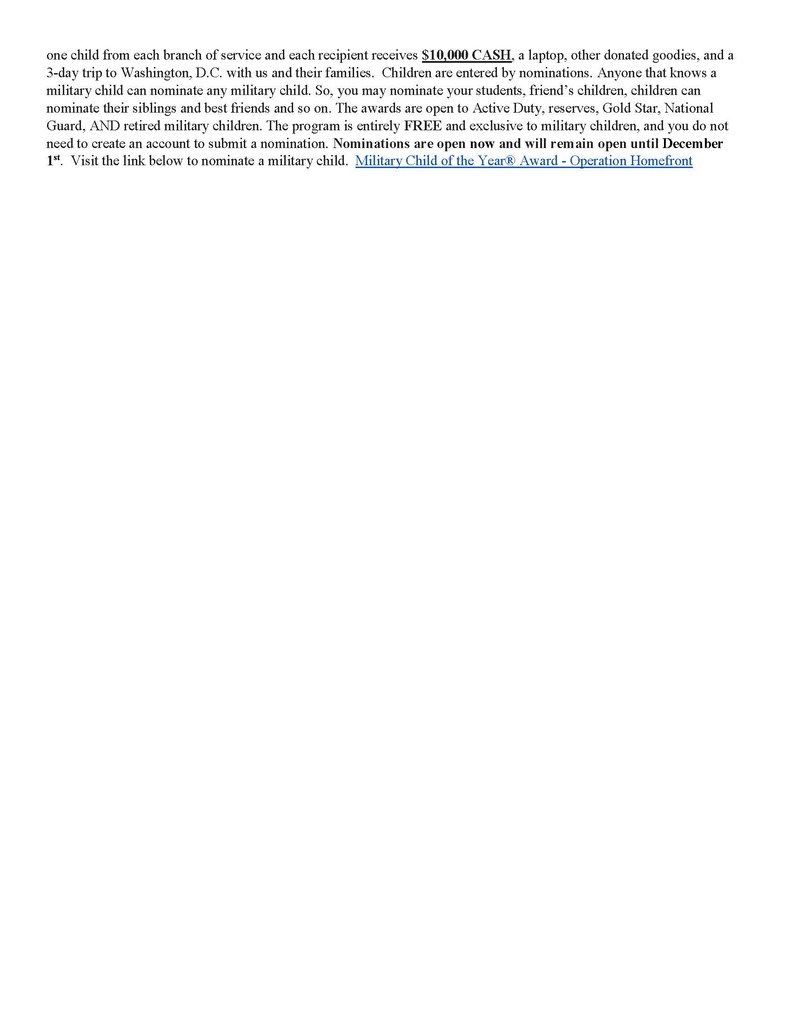 Newsletter for Week of Oct 12-16 Page 3 ADA verion available on website