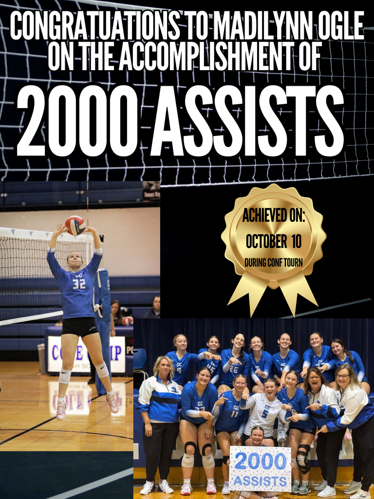 Congratuations to Madilynn Ogle on the accomplishment of 2000 Assists