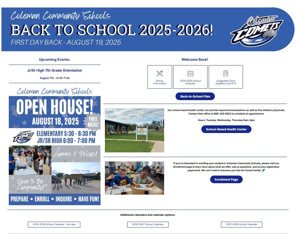 back to school page