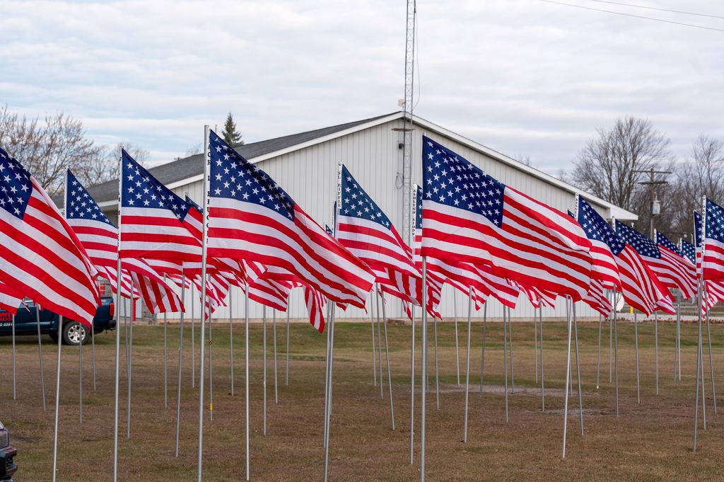 veteran's day placing flags