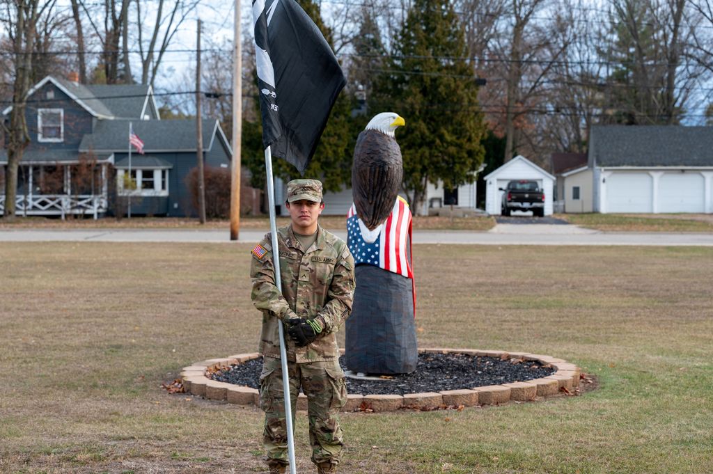 veteran's day placing flags