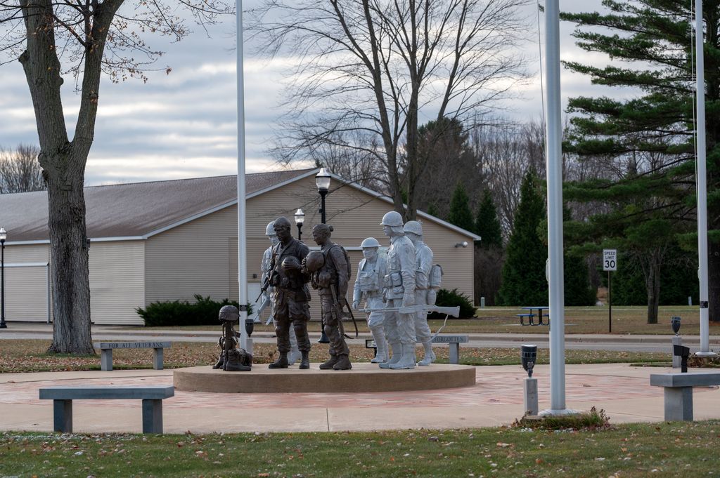 veteran's day placing flags