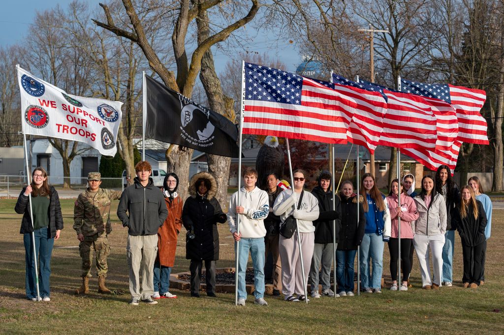 veteran's day placing flags
