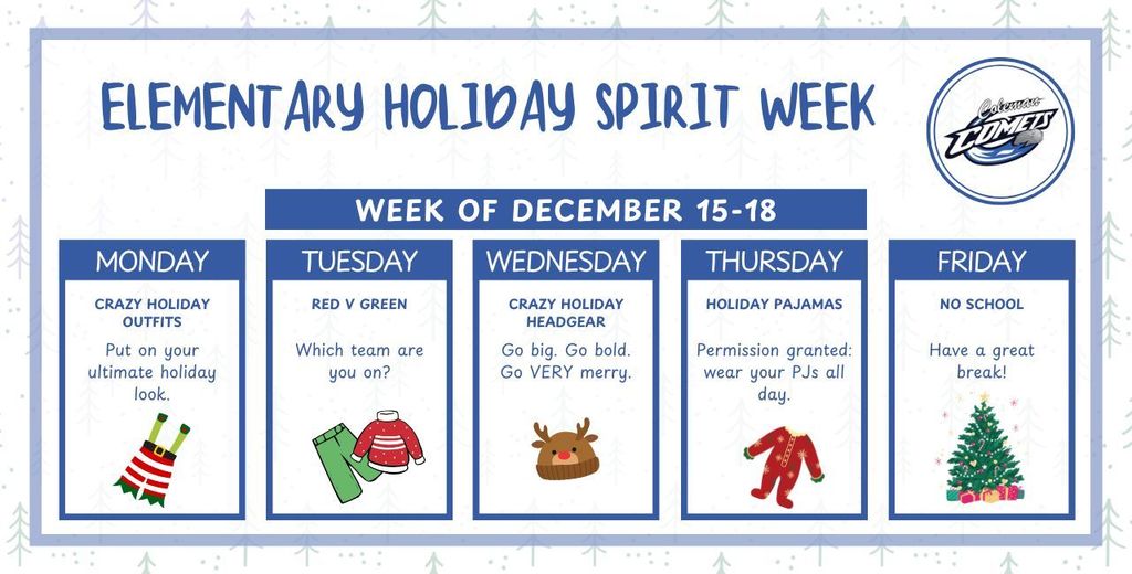 elem holiday spirit week