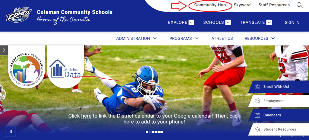 header guide: community hub