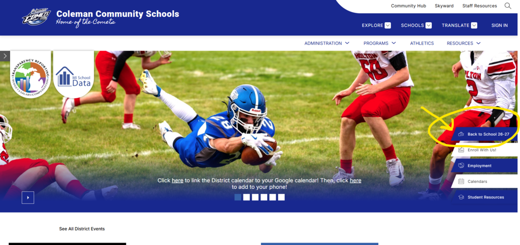 back to school page