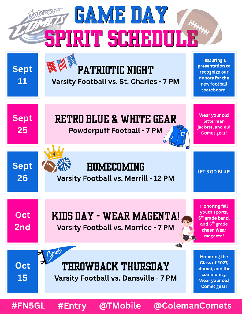 spirit schedule