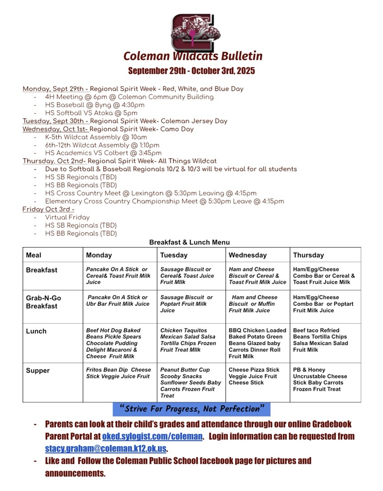 Weekly bulletin