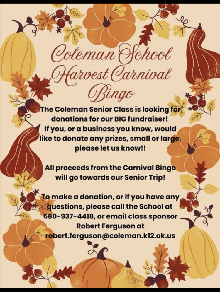 Fall Carnival Bingo
