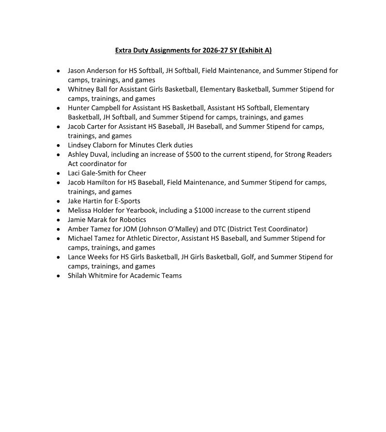 Special Board Meeting Agenda for March 30, 2026