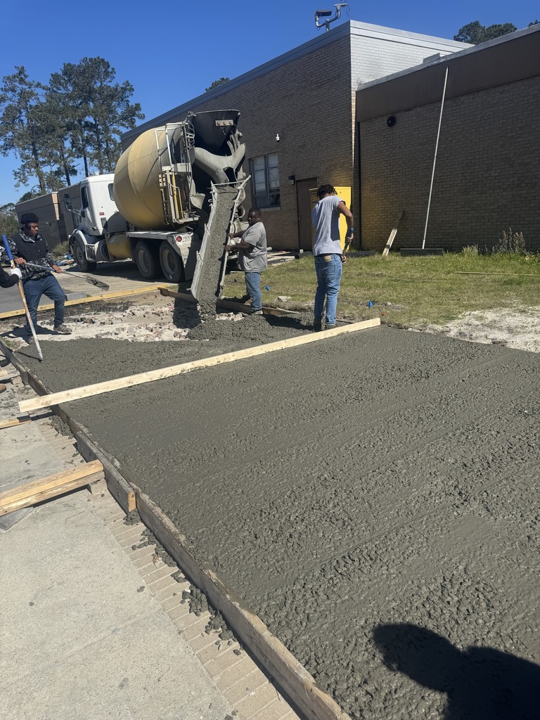 creating cement slabs for our new storage units at TCTC