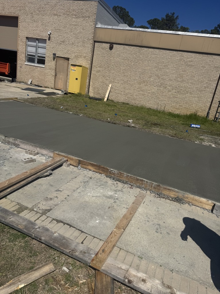 creating cement slabs for our new storage units at TCTC