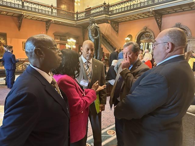 board members, superintendent at state house