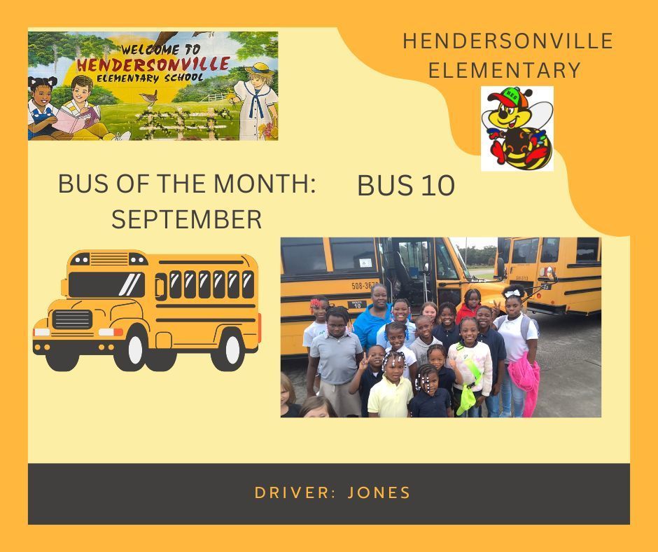 Hendersonville Elementary Bus of the Month