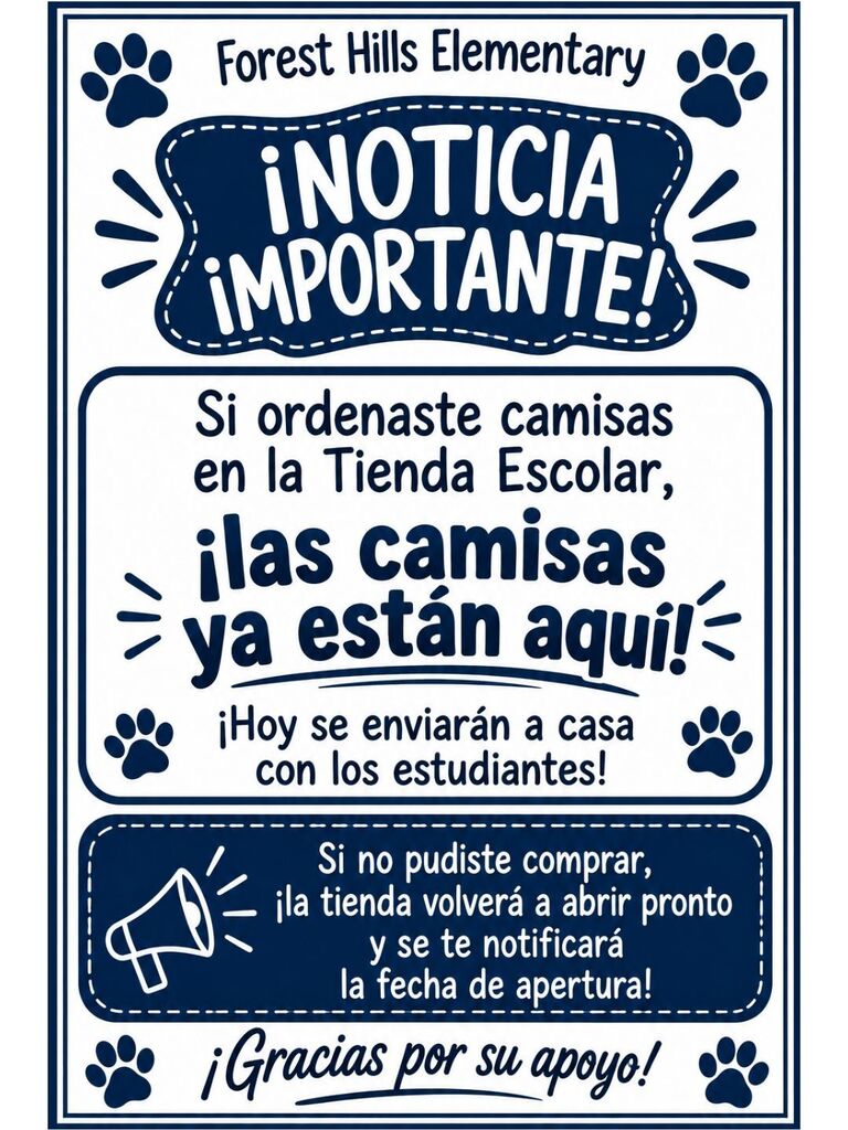 Shirts are in - Spanish