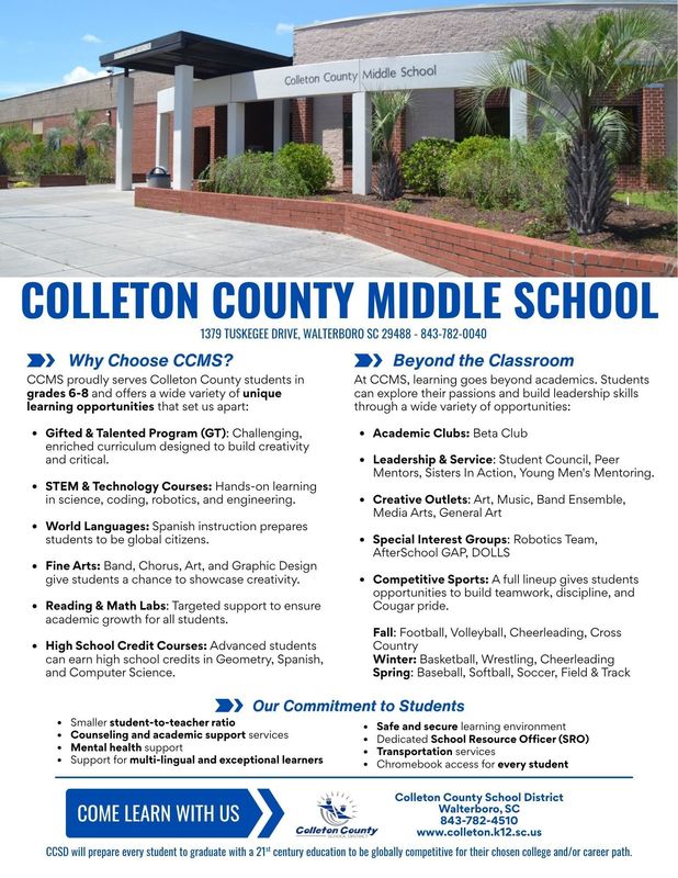 Flyer with informatio about CCMS