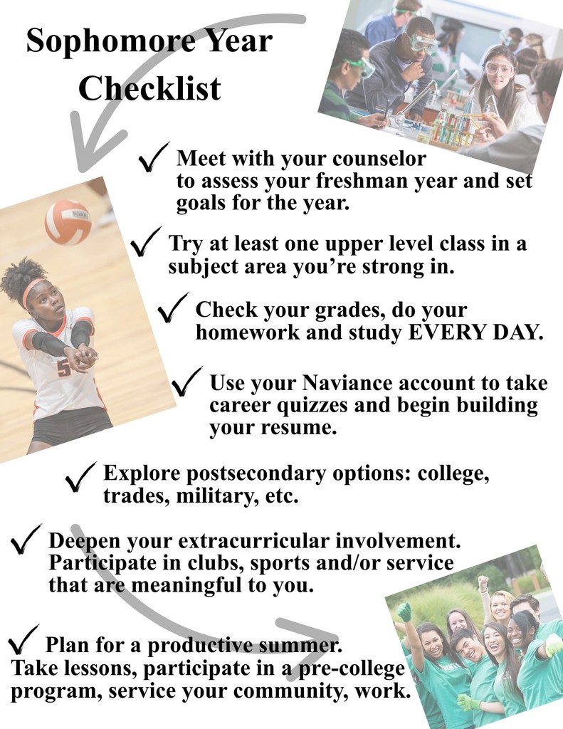 10th grade checklist from the Counseling Office!