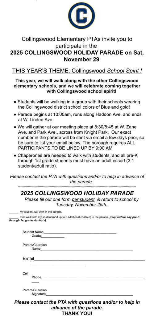 parade permission forms 