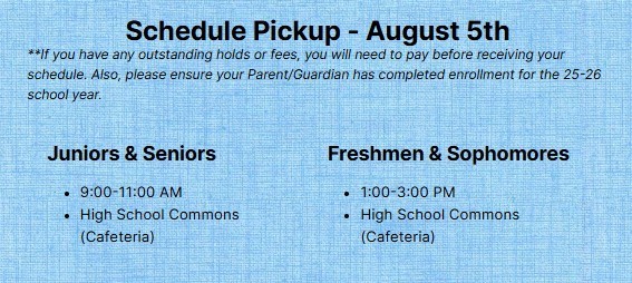 schedule pick up