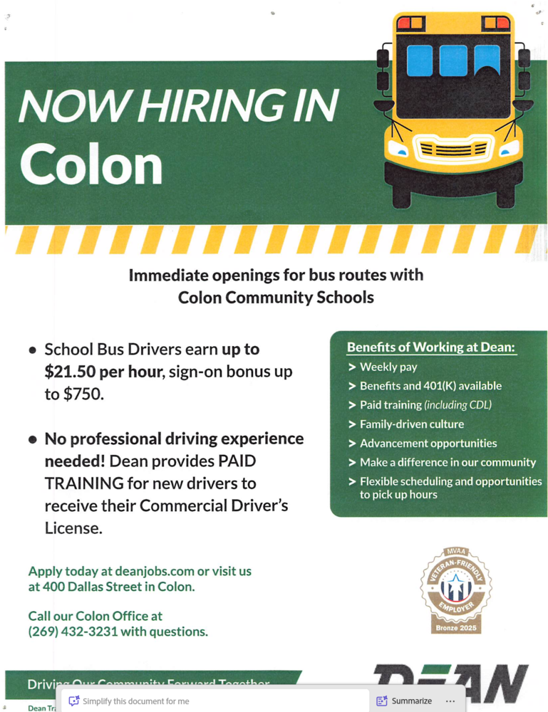 Now Hiring Bus Drivers