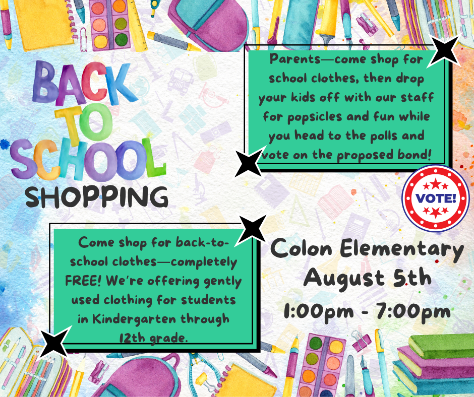 Back to School Shopping & Voting Drop-Off