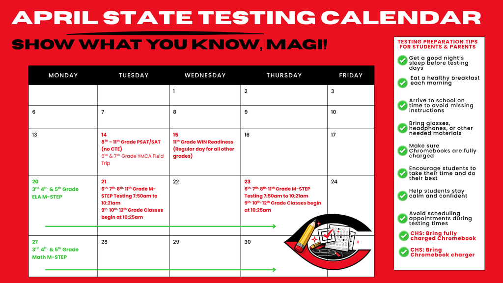 District State Testing Calendar