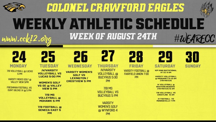 CC Athletics Week of 8-24