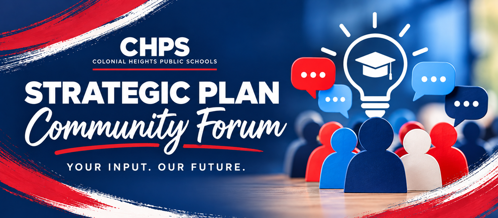 CHPS Strategic Plan Community Forum. Your Input. Our Future. Anchor Image with People Icons.