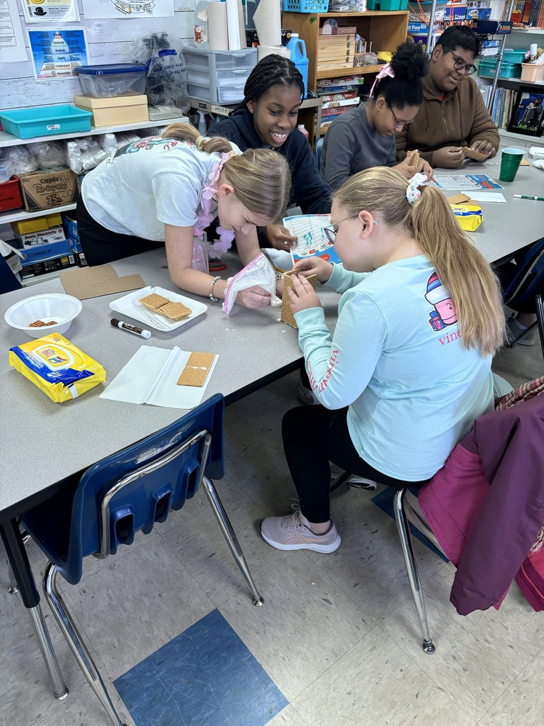 Girls Building Gingerbread House