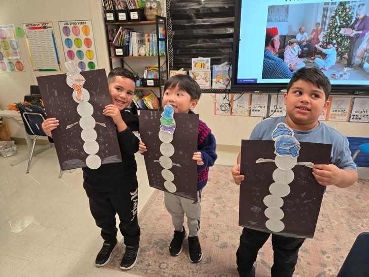 Boys with Snowman Art