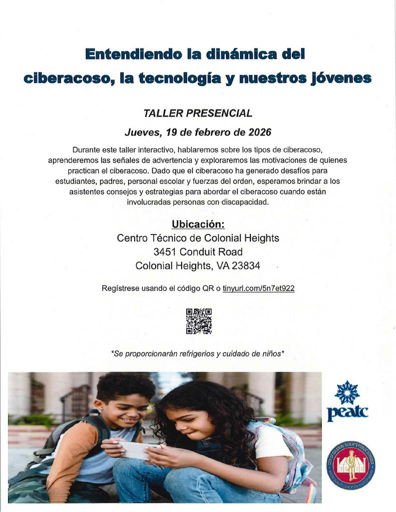 Cyberbullying Parent Workshop Flyer - Spanish