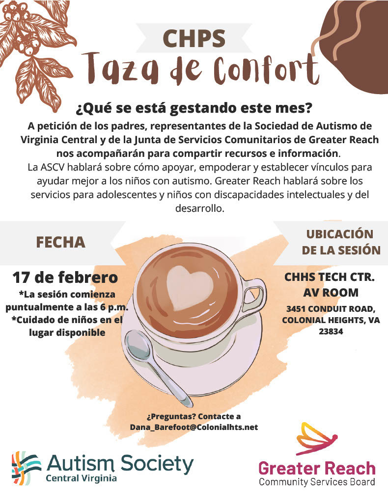 February Cup of Comfort Flyer Spanish