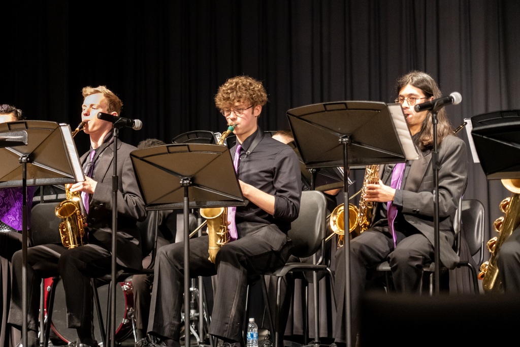 Band Students Playing Instrument