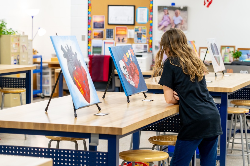 Students Looking at Art