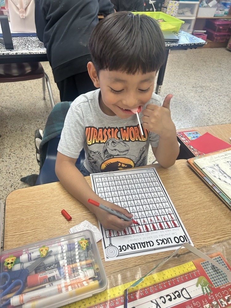 Boy Working on 100 Lick Challenge