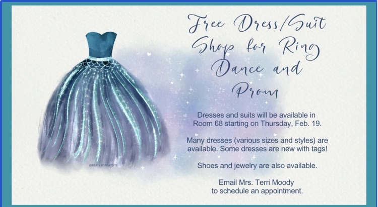 teal dress and CHHS free dress information flyer