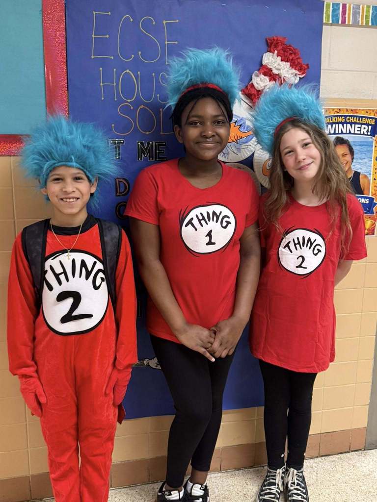 Students dressed up for Dr. Seuss Week