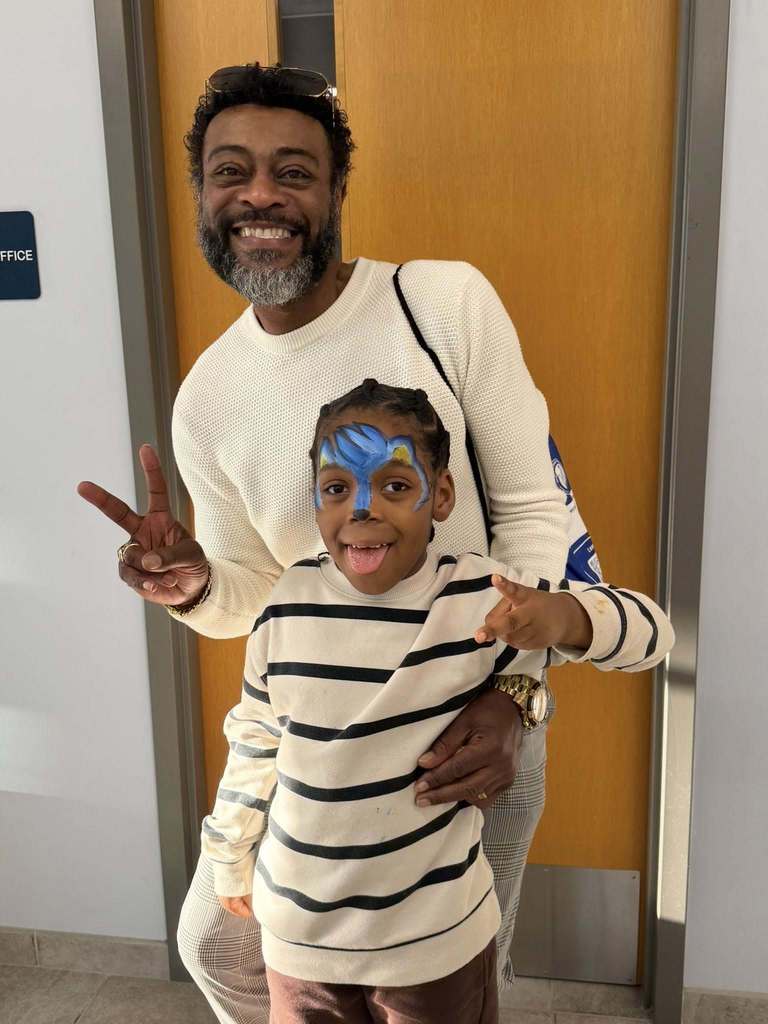 Father and Son posing