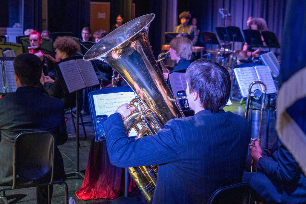 Student Playing Tuba