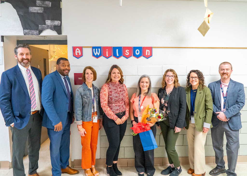 Adrienne Wilson, Middle School Winner with District Leaders