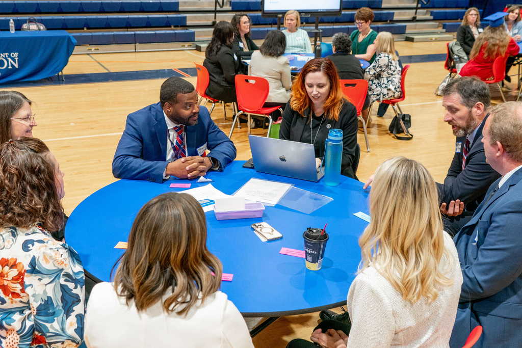 Roundtable discussions in gym