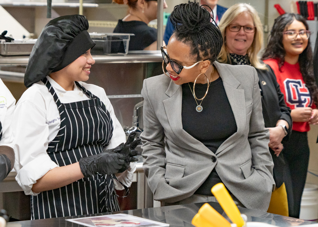 State Leader with Culinary Student