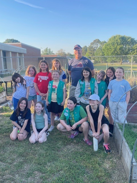 Girl Scout Troop with Bio Teacher